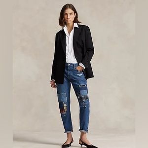 Ralph Lauren Avery Boyfriend patch distressed jeans sz 27